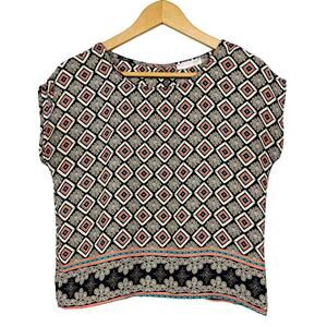 A'gaci Tunic Mid Mod Print Sleeveless Loose Fit - XS